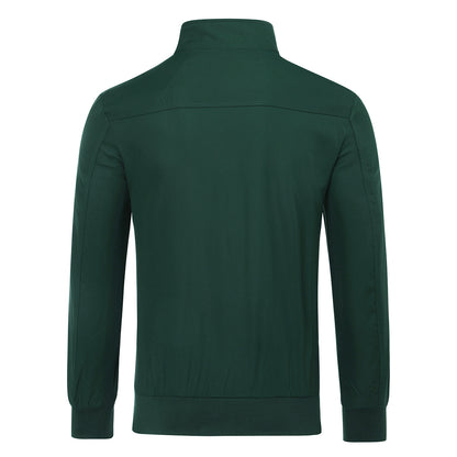 Mens Solid Stand Collar Jacket Green