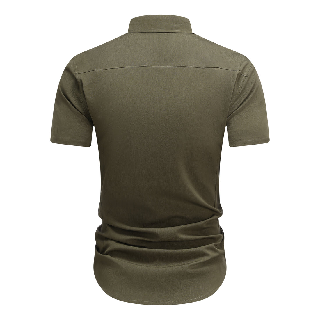 Herren Kurzarm Sommerhemd Regular Fit Leinenhemd Business Grün