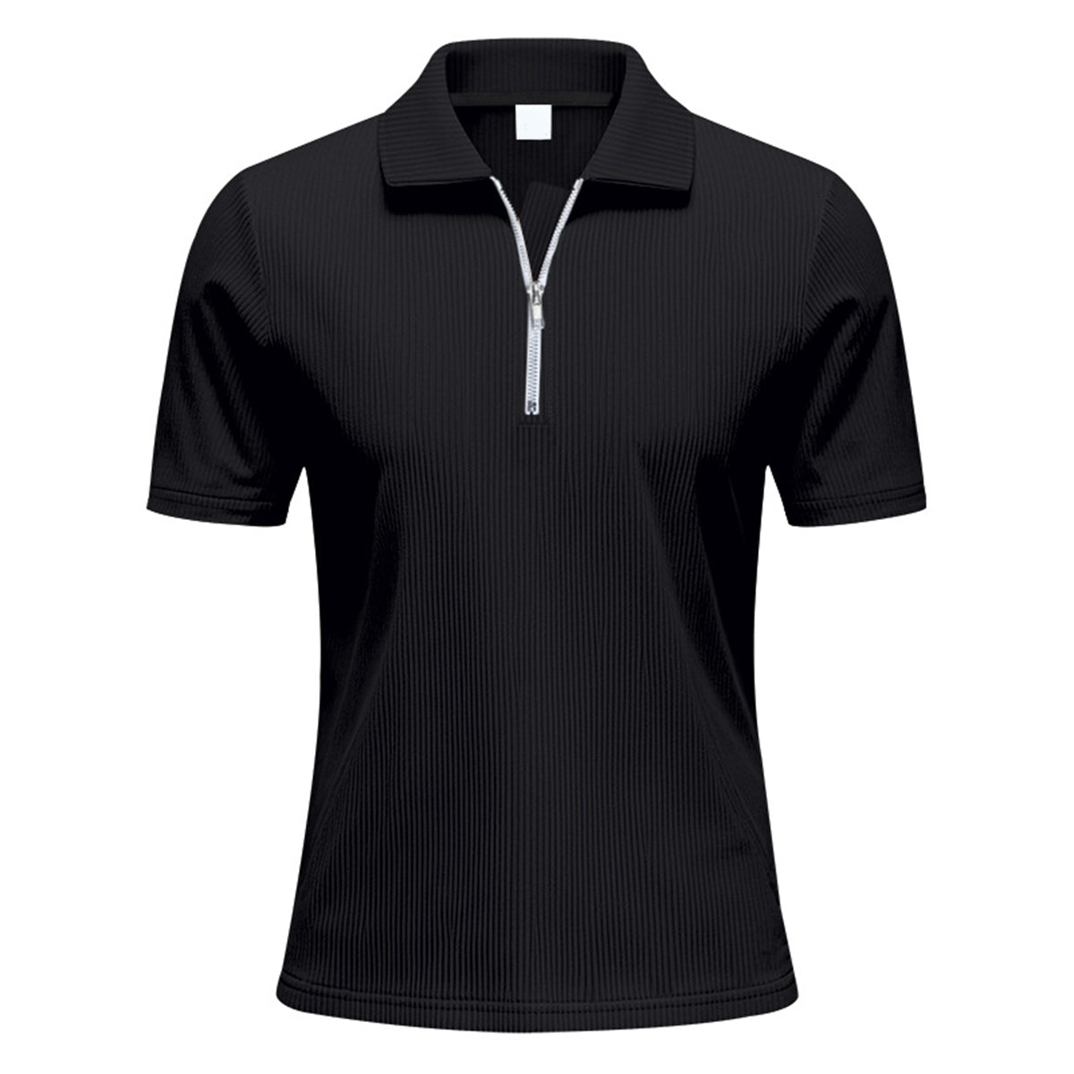 Herren Polo Cord Kurzarm Sommer T-Shirt Schwarz
