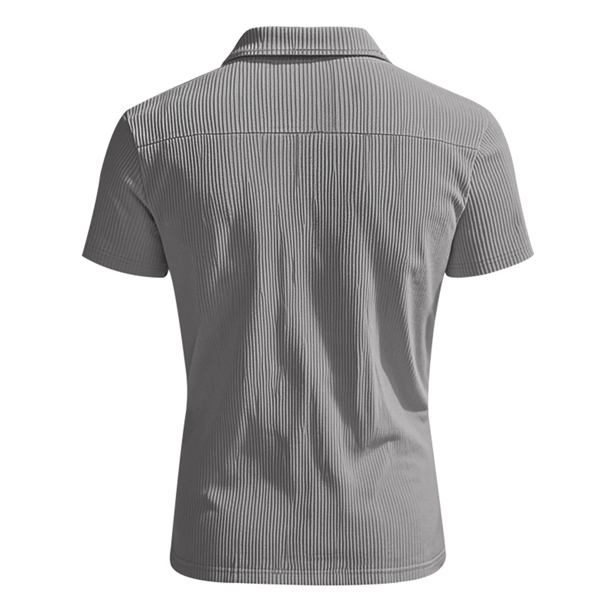 Herren Polo Cord Kurzarm Sommer T-Shirt Grau