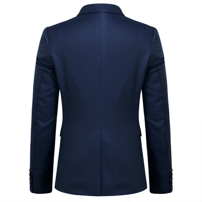 Slim Fit Peaked Lapel Navy Suit