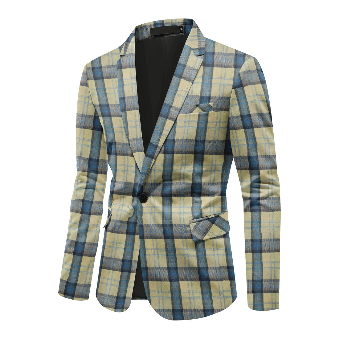 Einreihiger Blazer mit einem Knopf und Karomuster für Herren in Rosa