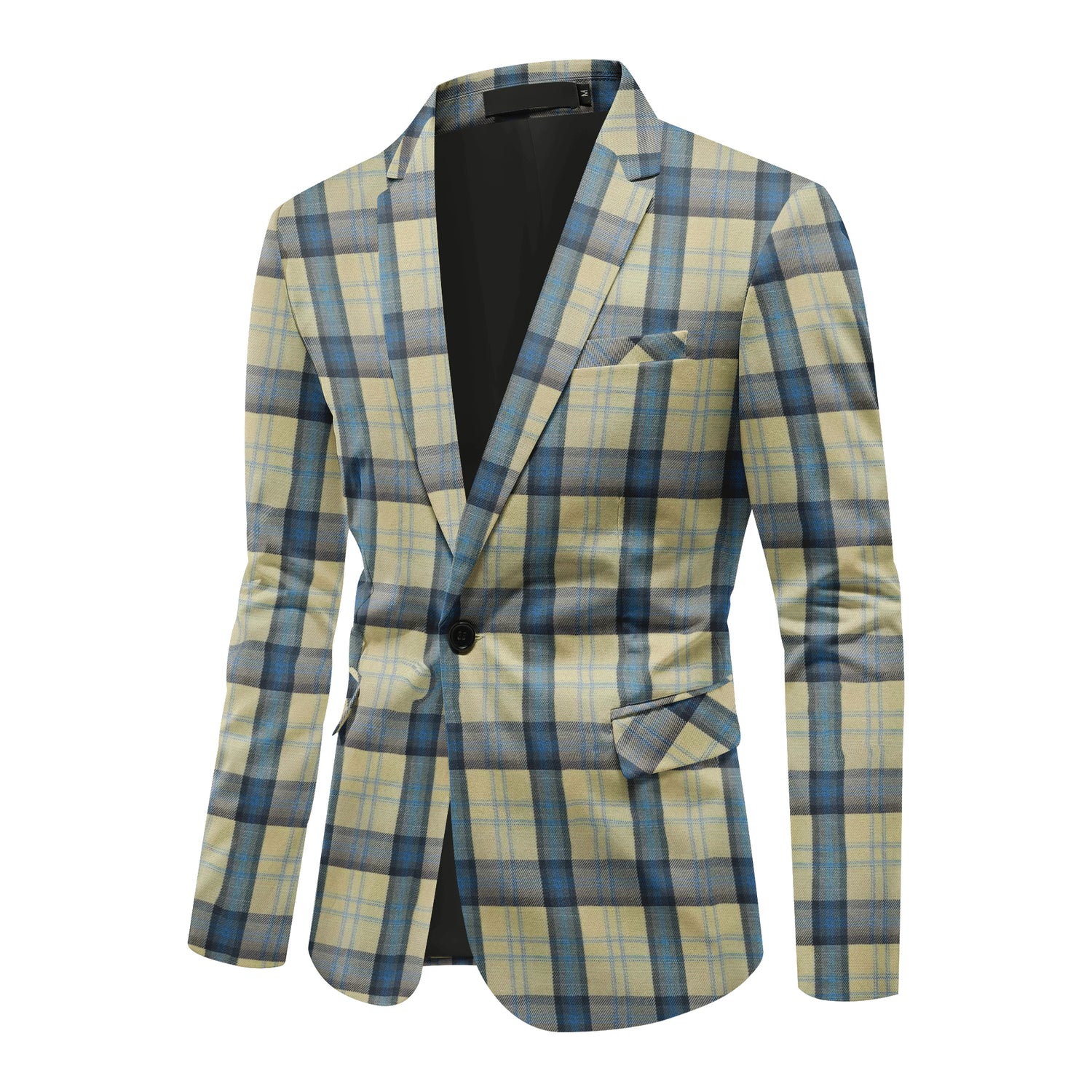 Einreihiger Blazer mit einem Knopf und Karomuster für Herren in Rosa