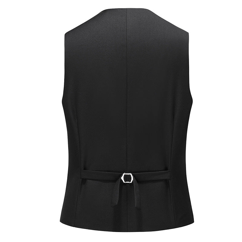 Slim Fit Single-Breasted Casual Vest Black