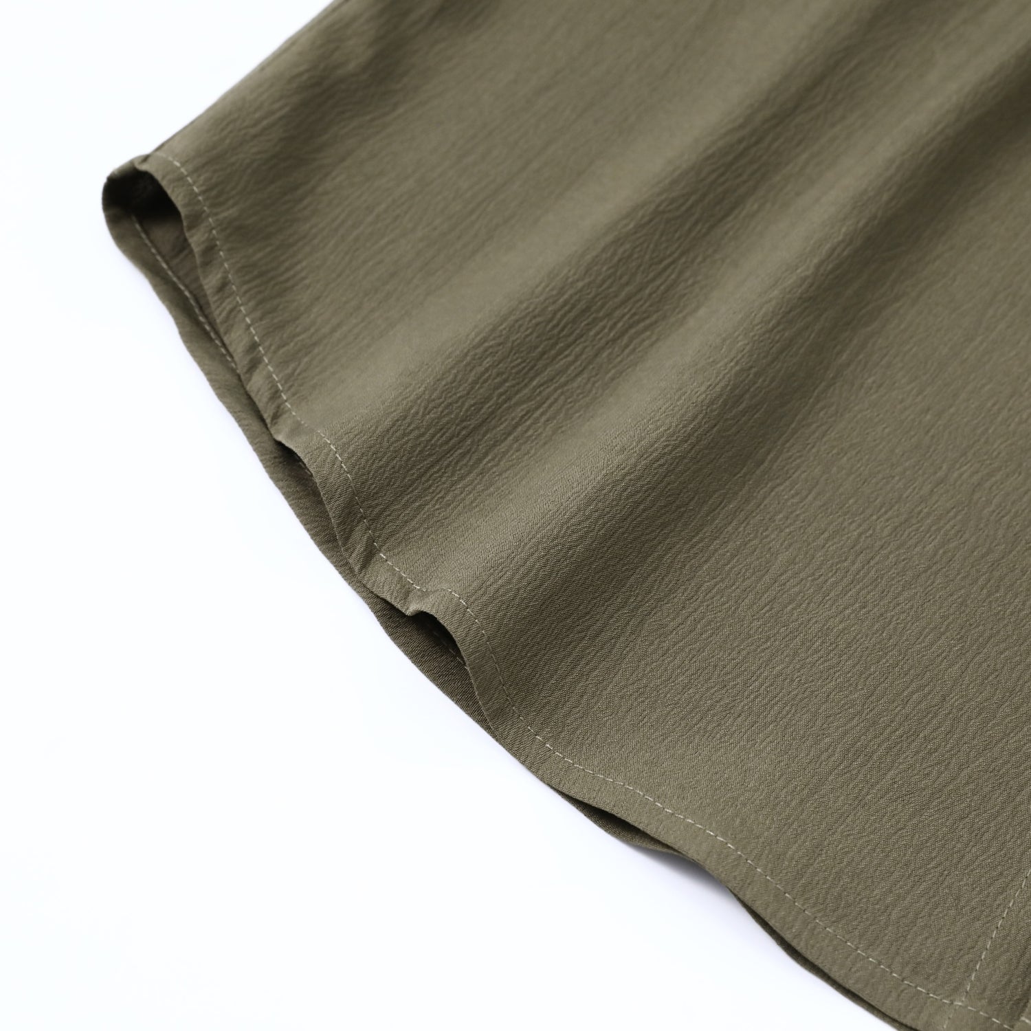 Herren Kurzarm Sommerhemd Regular Fit Leinenhemd Business Grün