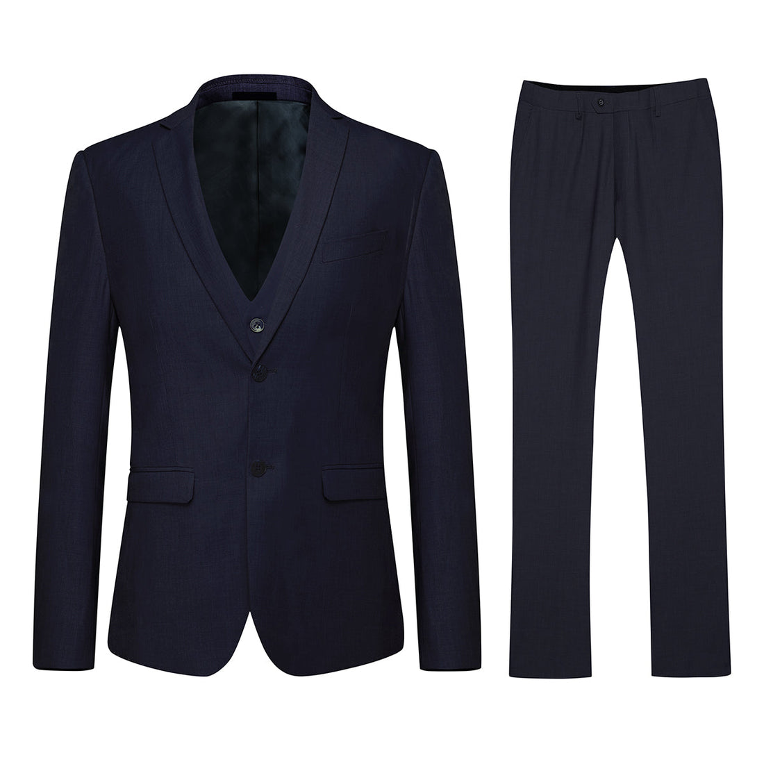 3-Piece Casual Two Button Suit Slim Fit Suit Navy