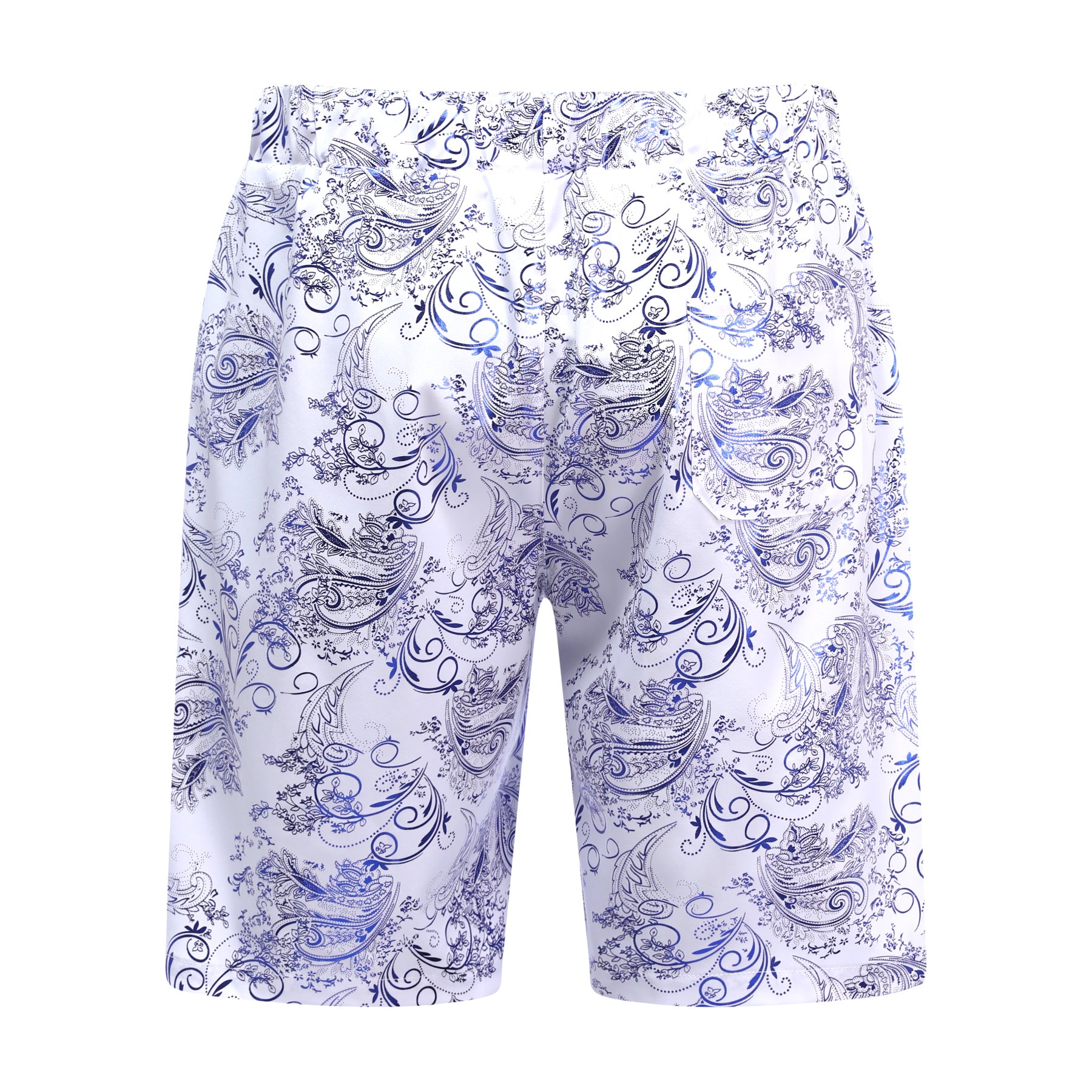 2-teiliger Sommeranzug im Hawaii-Print-Stil für Herren, Weiß