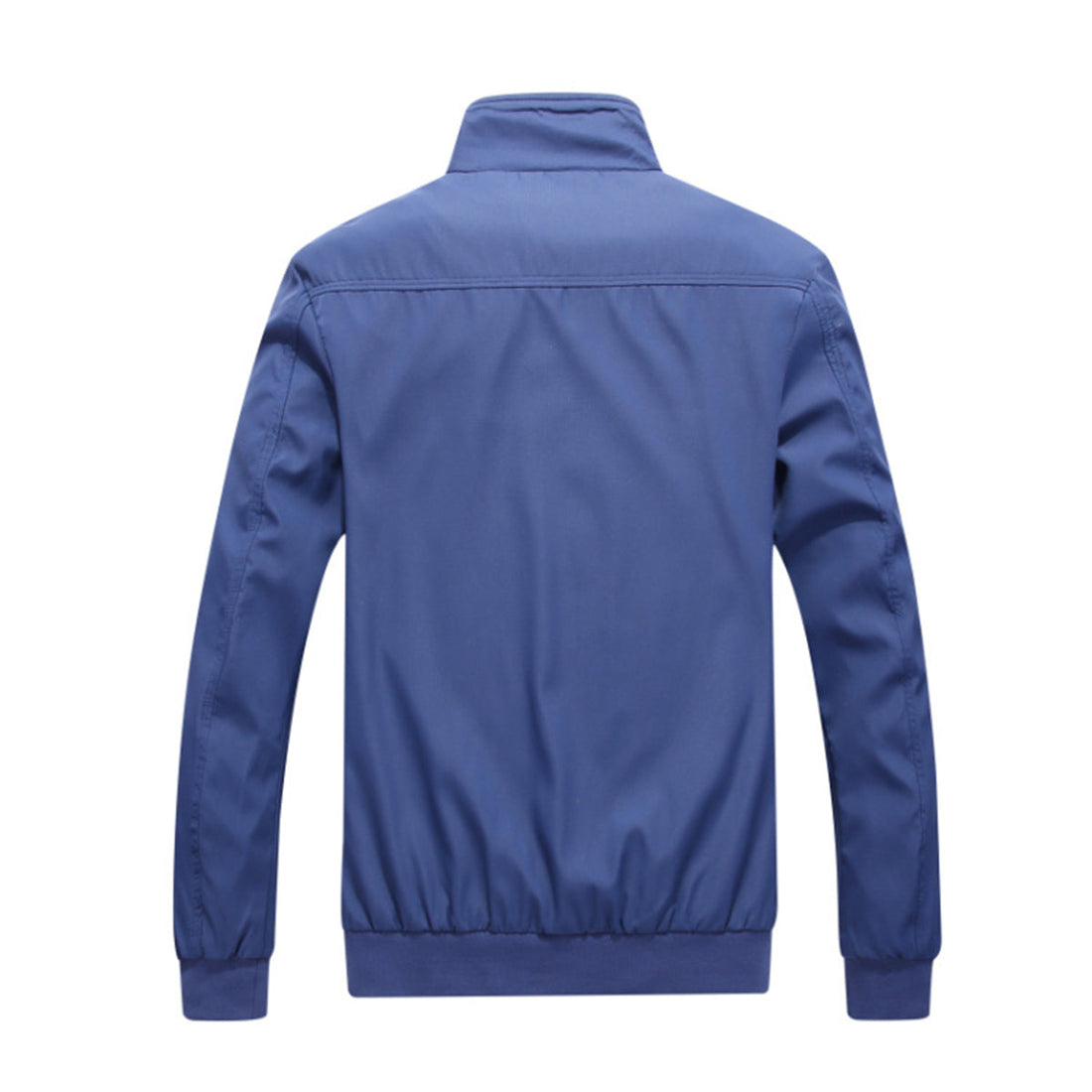 Mens Solid Stand Collar Jacket Light Blue