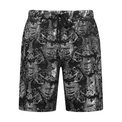 2-teiliger Sommeranzug im Hawaii-Print-Stil für Herren, Weiß