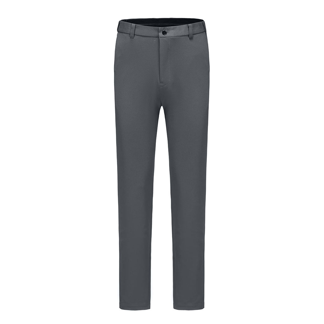 Mens Slim Solid Trousers Dress Pants Dark Grey