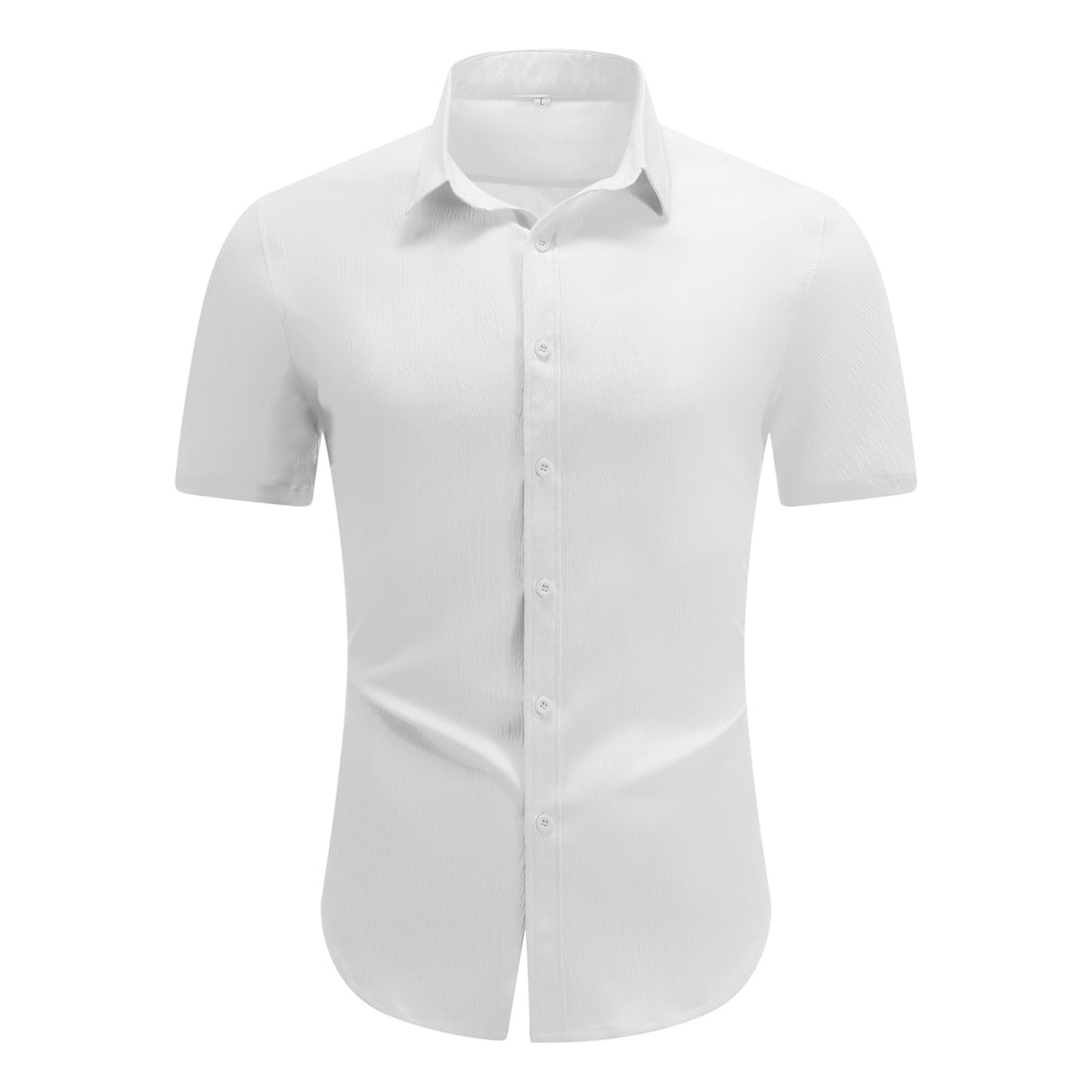 Herren Kurzarm Sommerhemd Regular Fit Leinenhemd Business Weiß