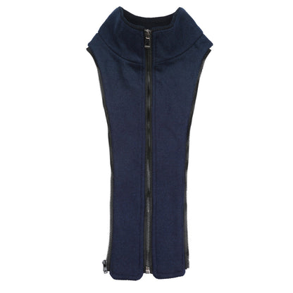 Men’s Solid Color Thick Double-Layer Collar Casual Overcoat Navy