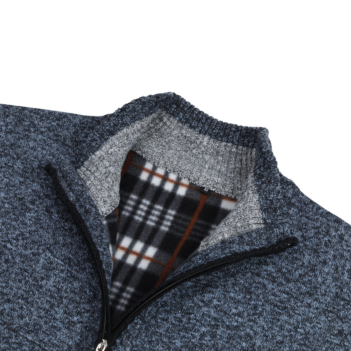 Mens Solid Color Stand Collar Long Sleeve Cardigan Blue