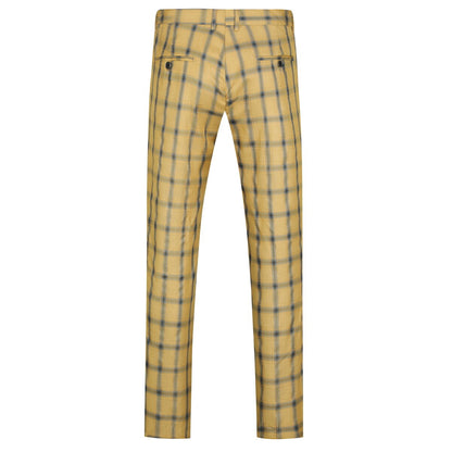 Plaid Stripe Suit Slim Fit 2-Piece Suit Yellow