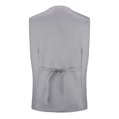 Slim Fit Solid Color Grey Fashion Vest