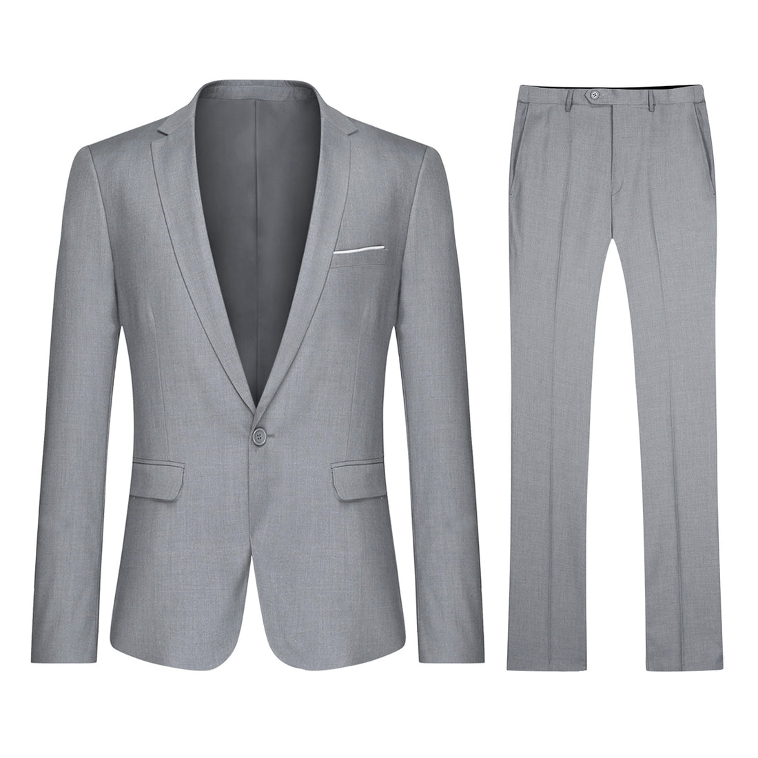 2-teiliger Slim Fit Anzug in schlichtem Design in Hellgrau