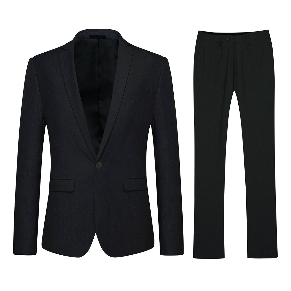 Two Piece Black Suit One Button Suit