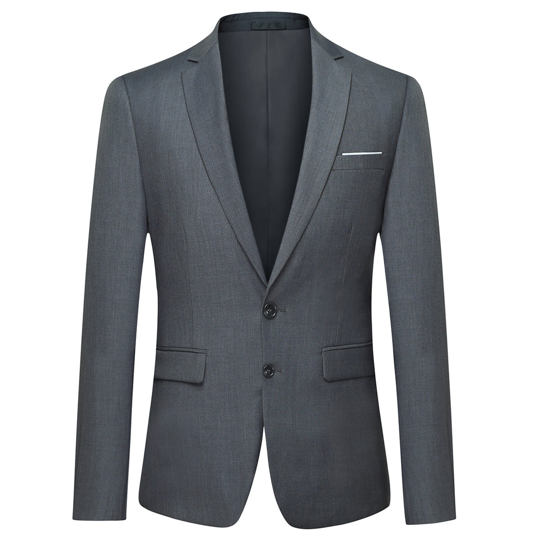 Mens 2-Piece Slim Fit Two Button Grey Suit