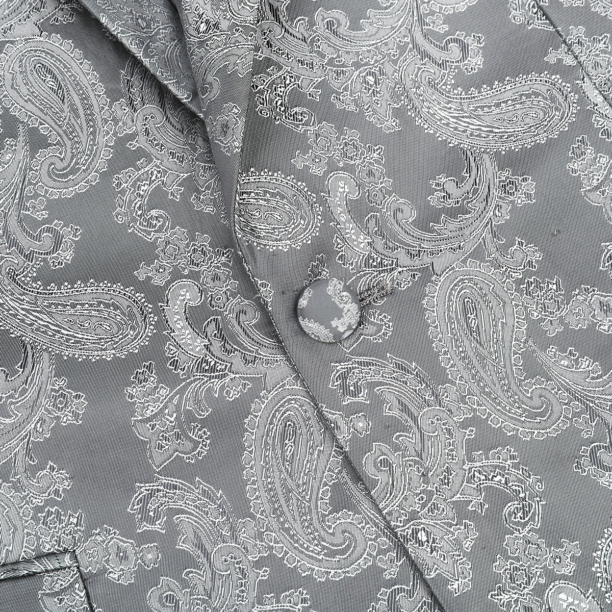 2-Piece Slim Fit Paisley Fashion Suit Grey