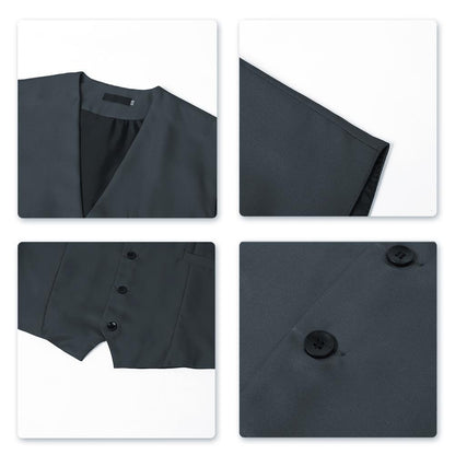 Slim Fit Solid Color Fashion Vest Dark Grey