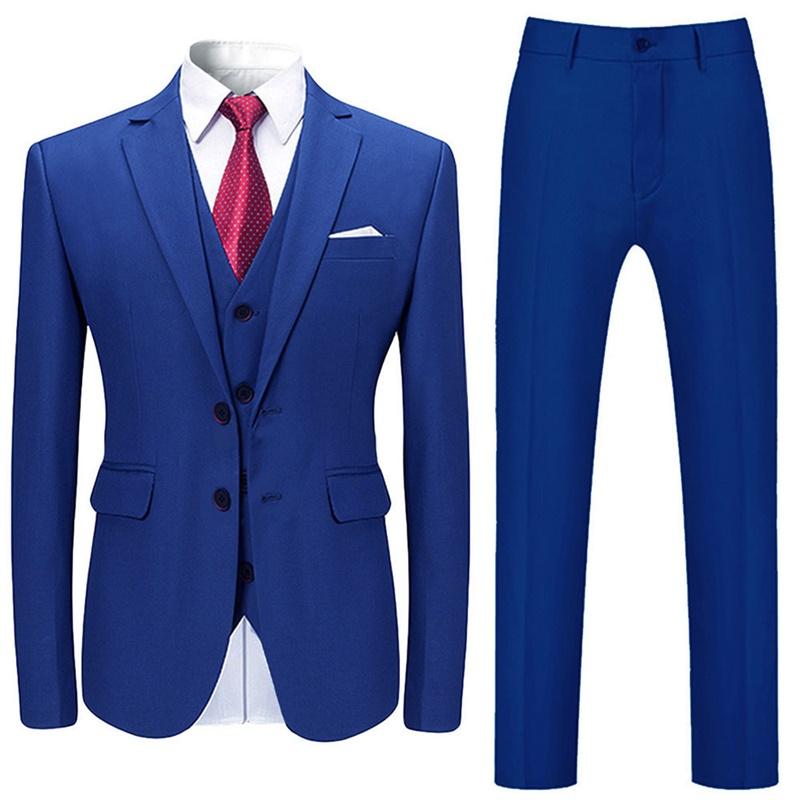 Blue 3-Piece Suit Slim Fit Two Button Suit