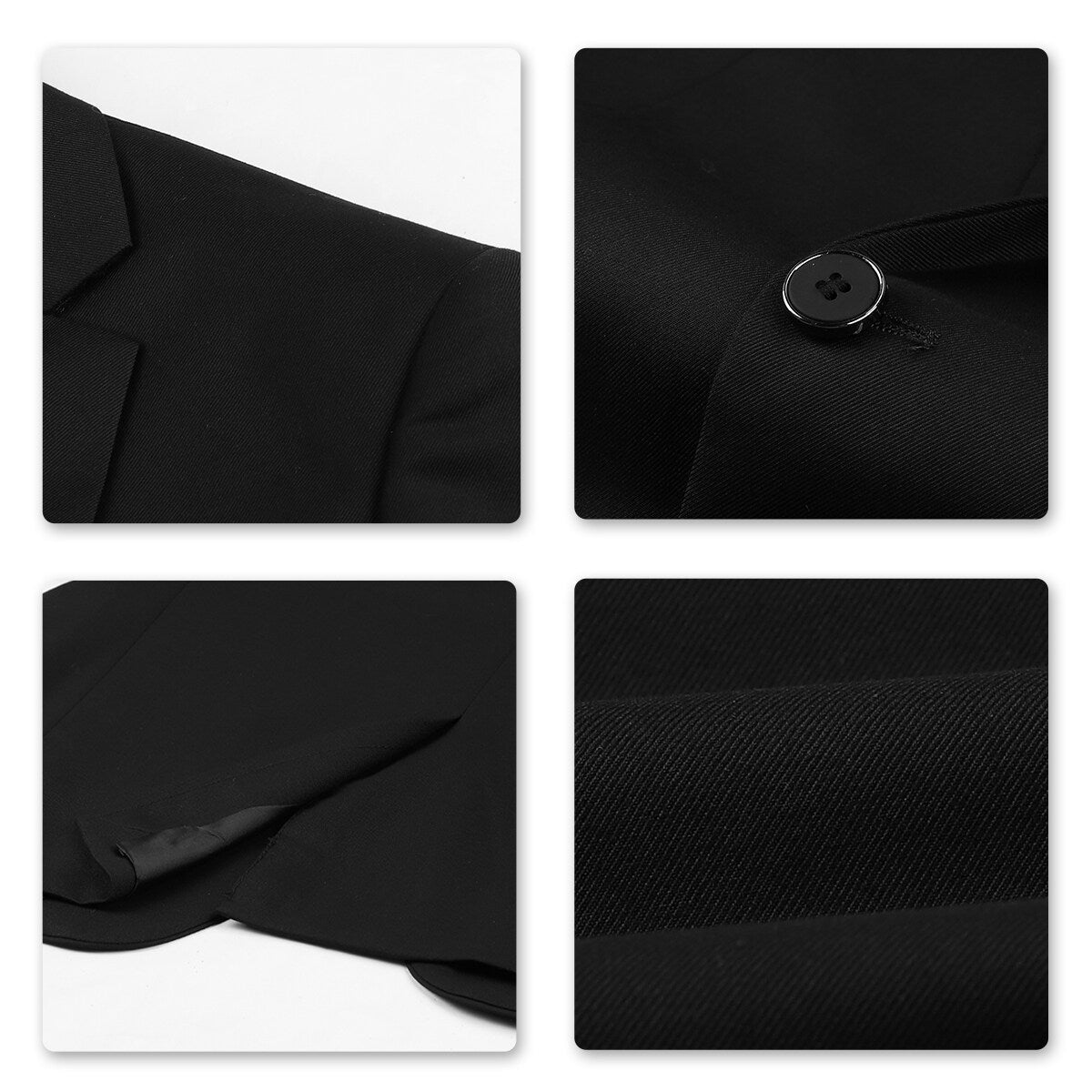 Black 2-Piece Slim Fit Minimalist Design Suit