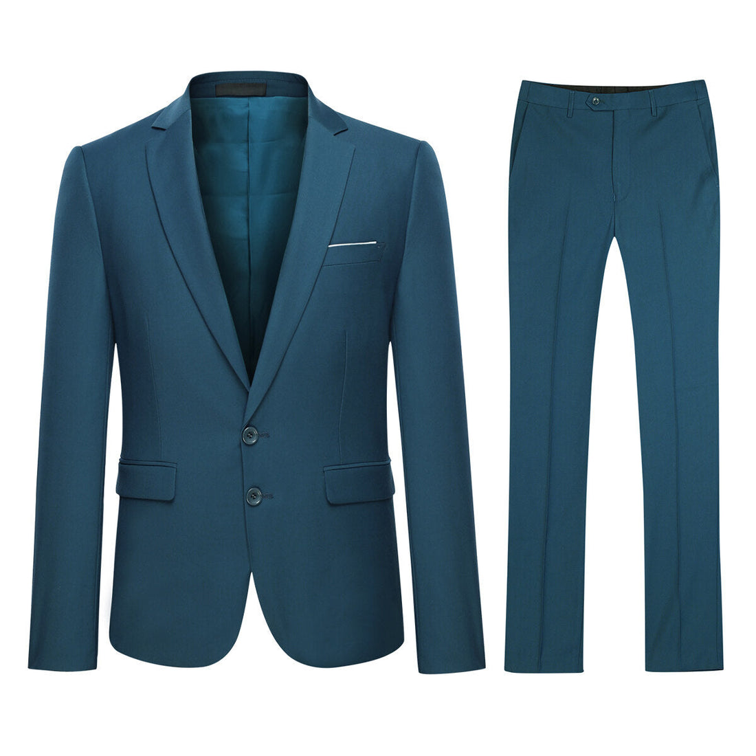 Mens 2-Piece Slim Fit Two Button SteelBlue Suit