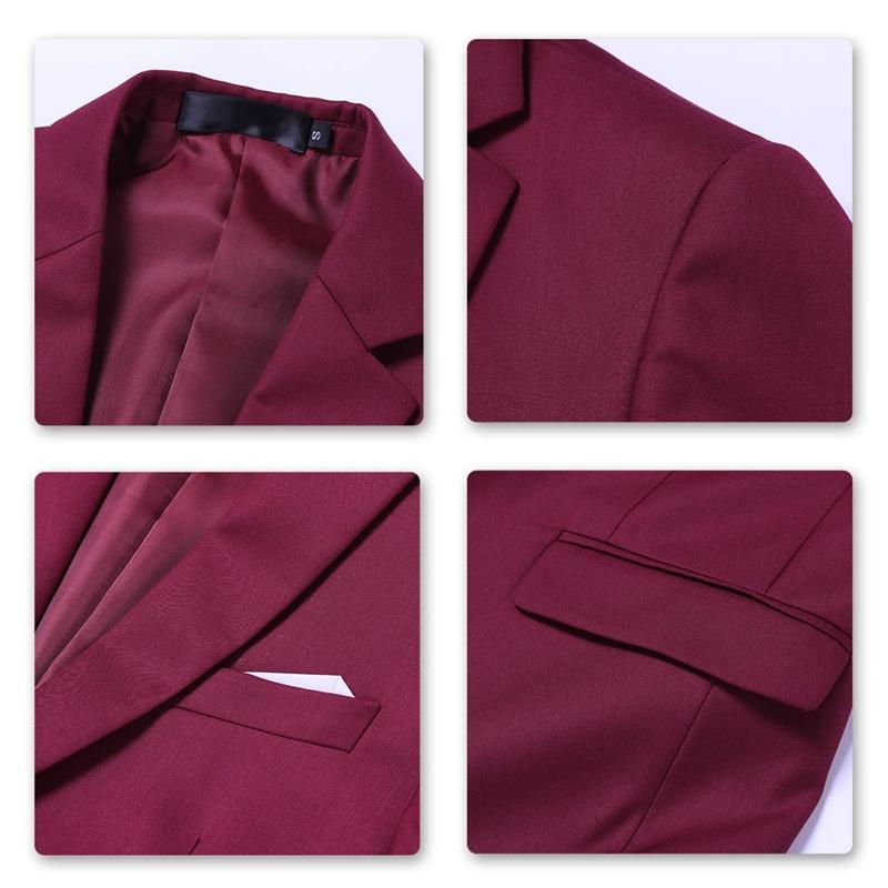 Stylish 3-Piece Slim Fit Maroon Suit