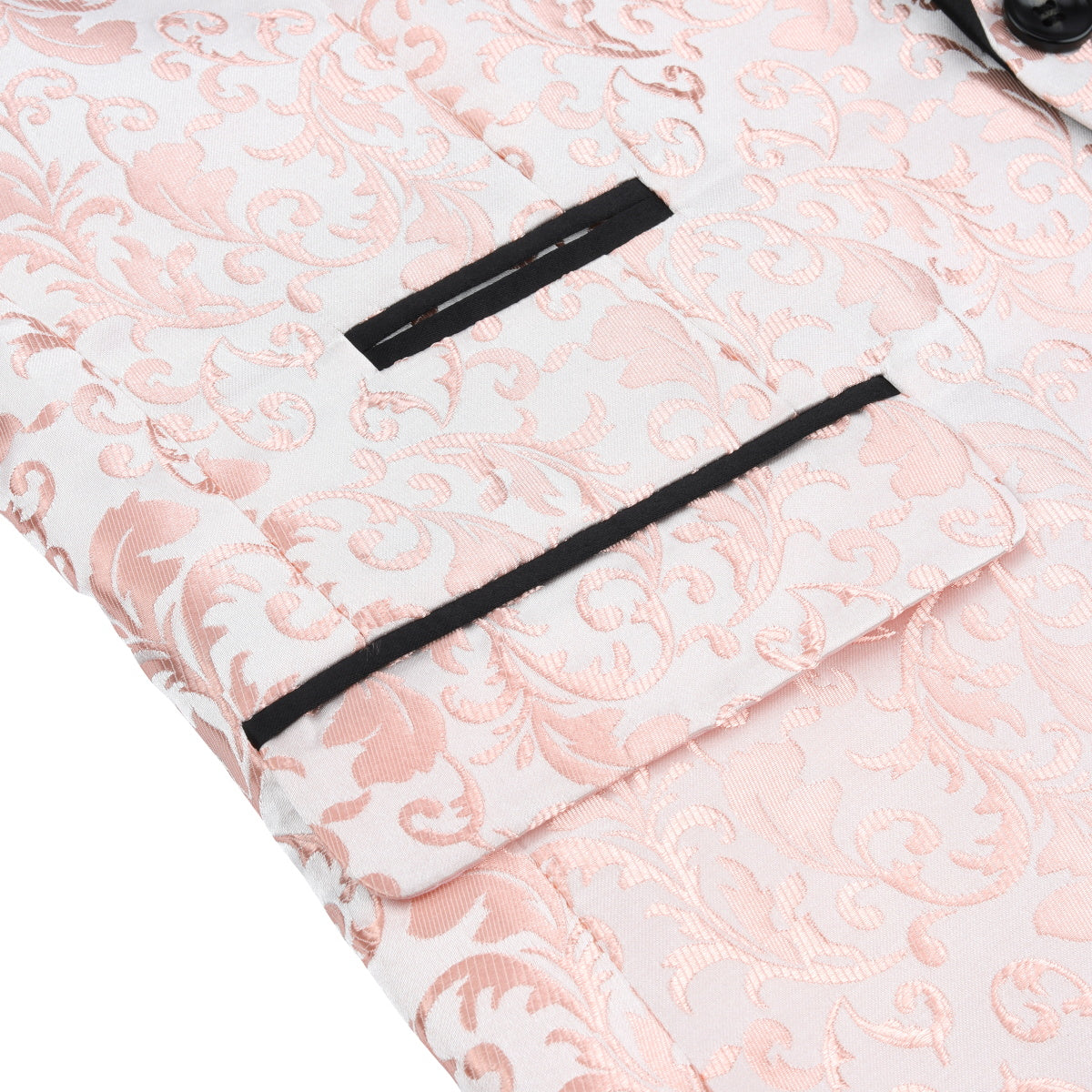 2-Piece Print Suit Slim Fit Paisley Pink Suit