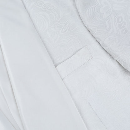 Paisley Suit 2-Piece Slim Fit Print Suit White
