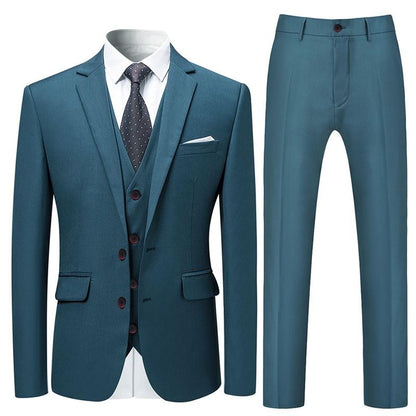 3-Piece Slim Fit DarkCyan Formal Suit