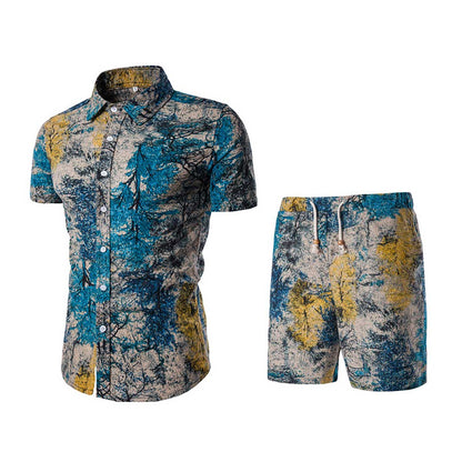 Blue Woods Print 2-Piece Summer Suit