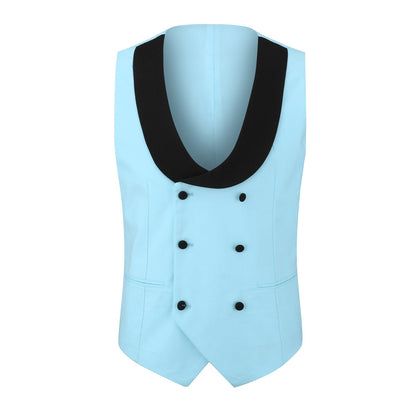 Light Blue 3-Piece Slim Fit Tuxedo - One Button, Peaked Lapel