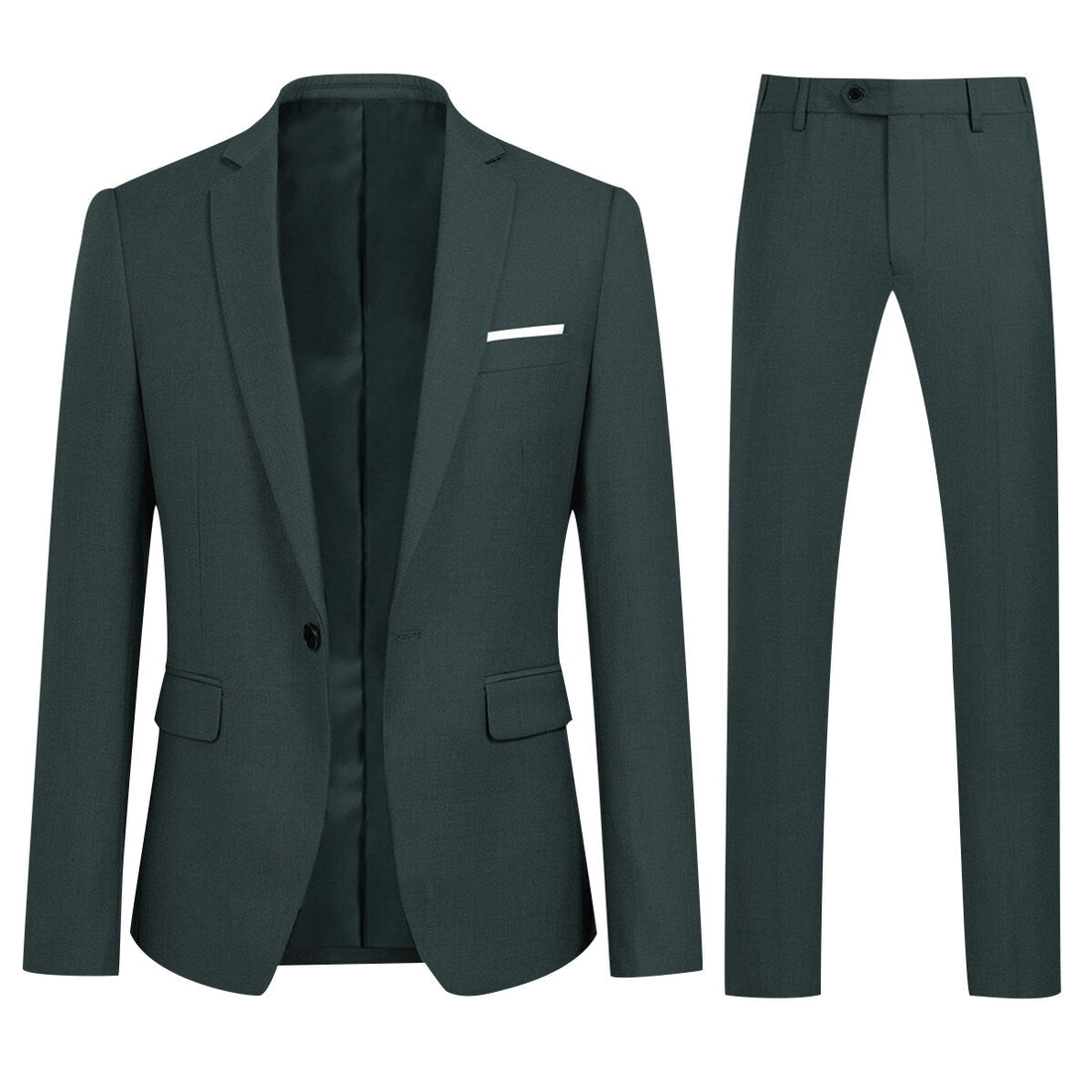 Dark Green 2-Piece Slim Fit Minimalist Suit