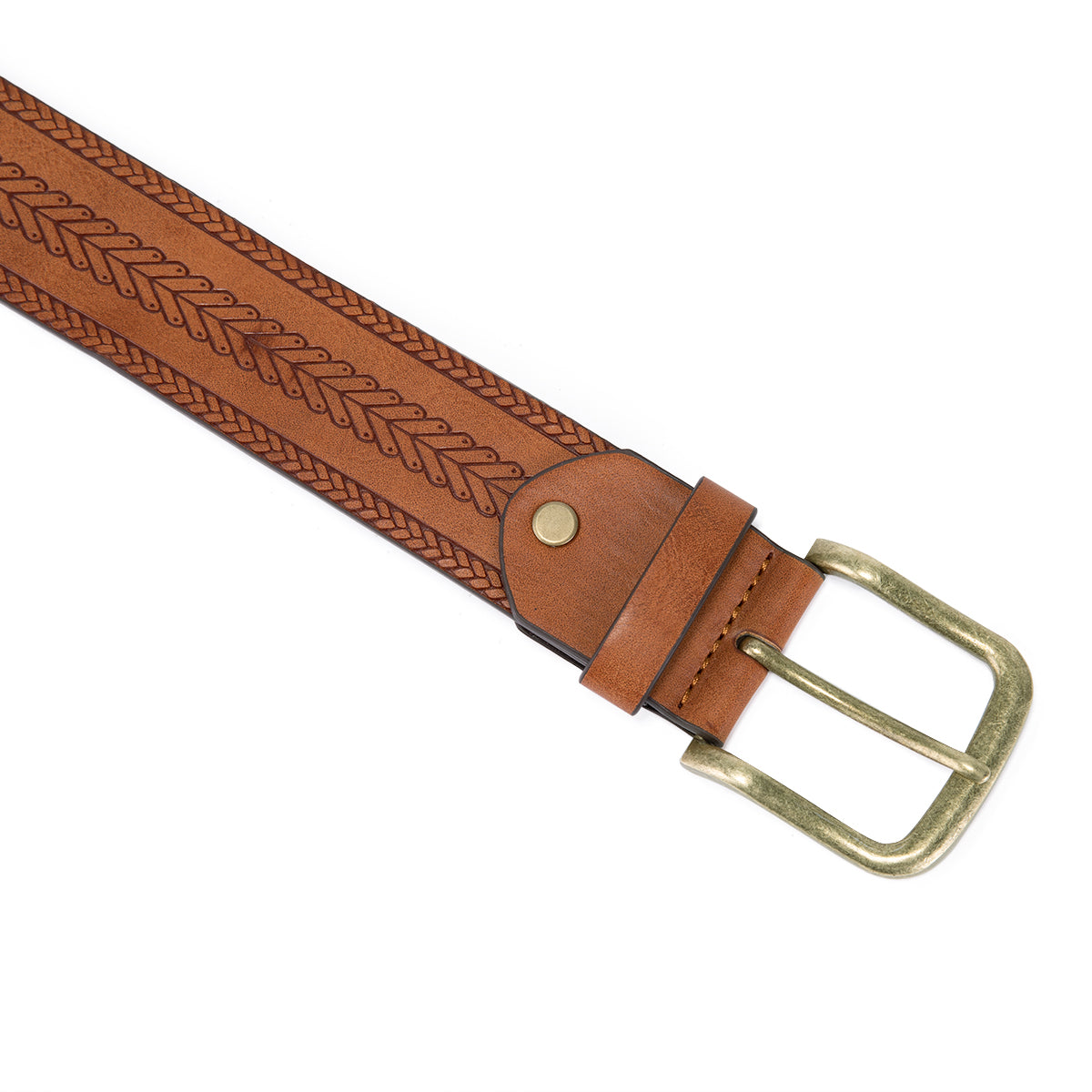 Herringbone Embossed leather Belt