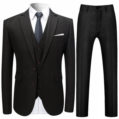 Slim Fit Black Formal 3 Piece Suit