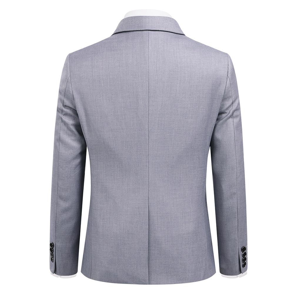 3-Piece Slim Fit One Button Fashion Gray Suit