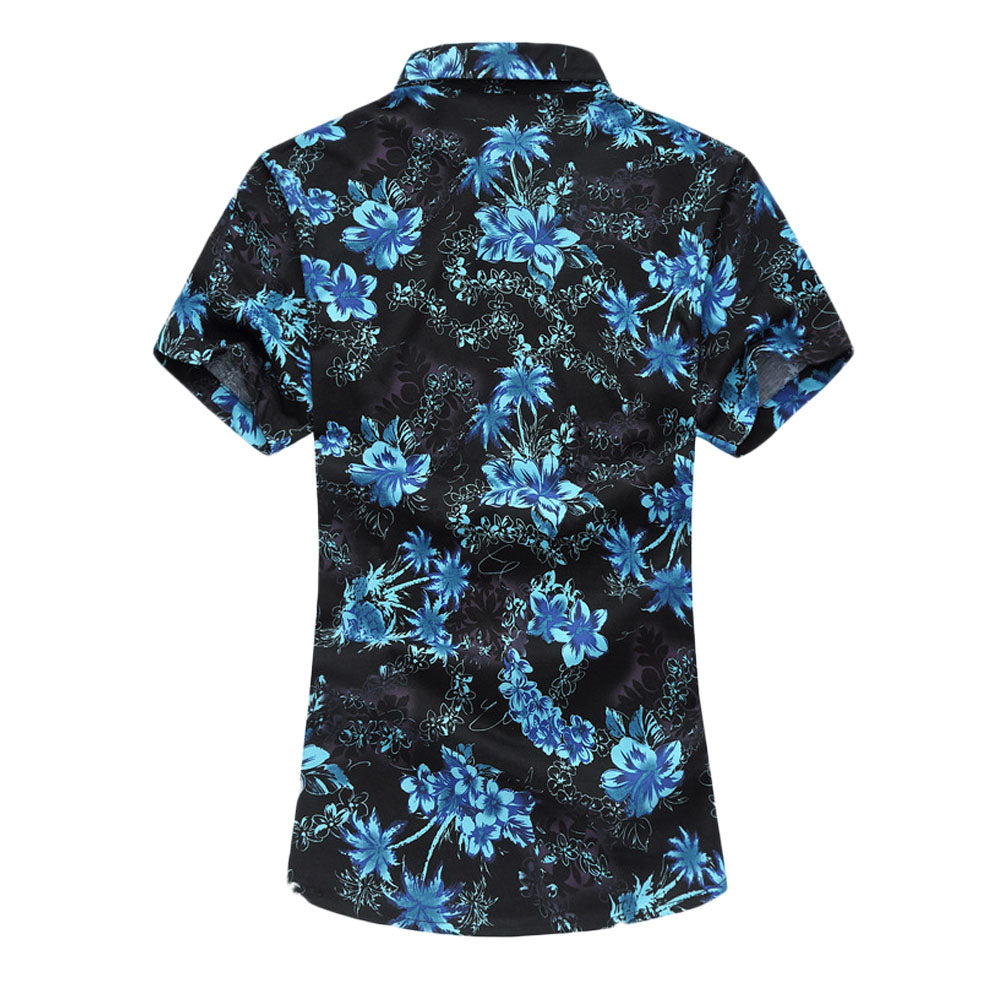 Slim Fit Floral Blue Jasmine Flower Shirt