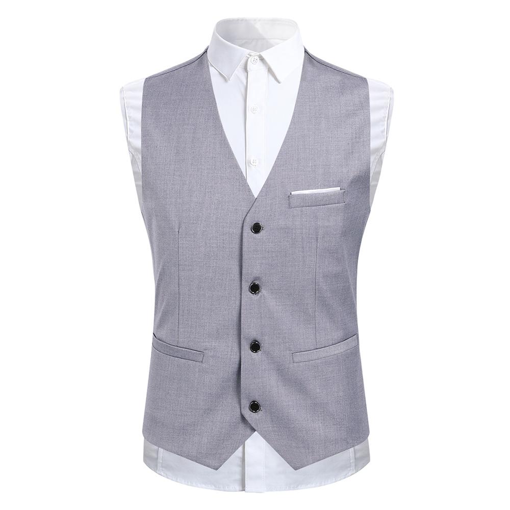 3-Piece Slim Fit One Button Fashion Gray Suit