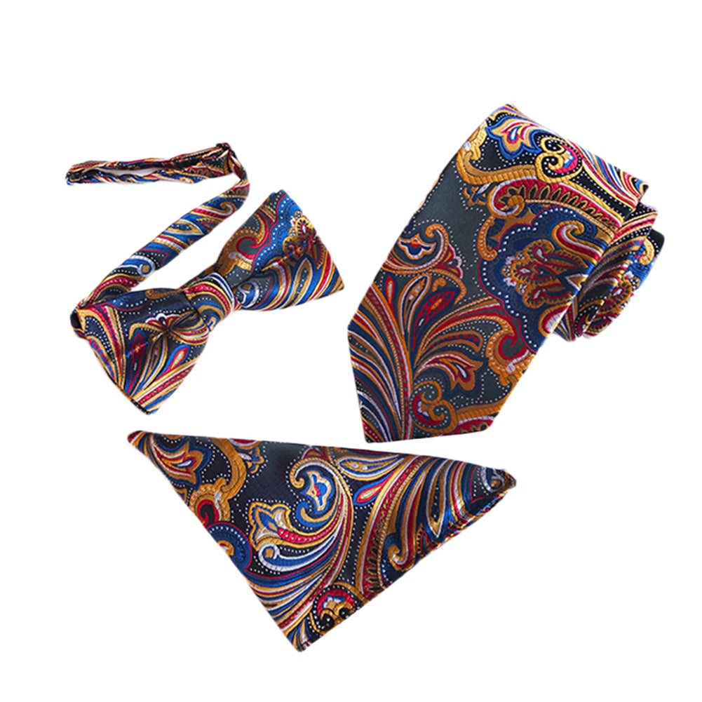 Paisley Floral Bow Tie Set For Suits 11 Styles - Cloudstyle