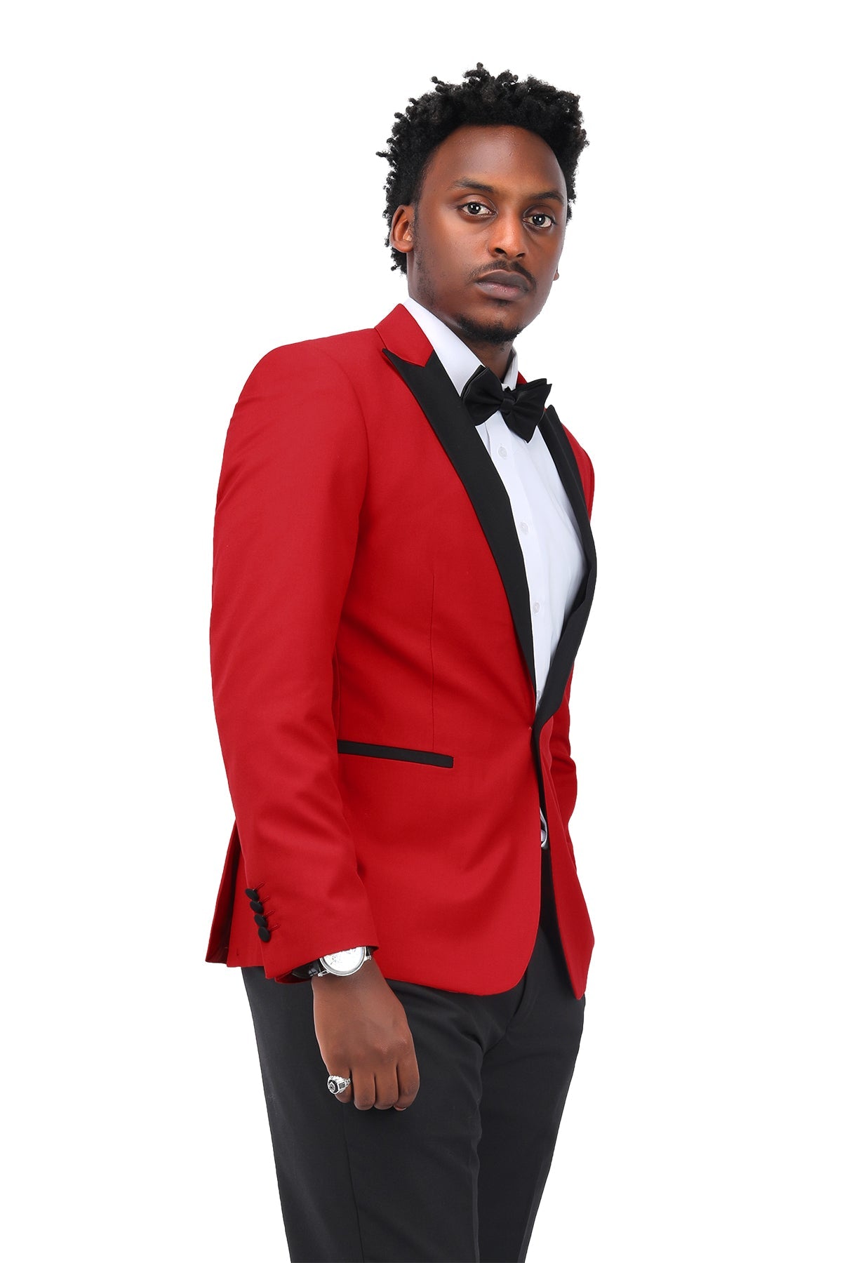 Red Slim Fit Peak Lapel 3-Piece Suit