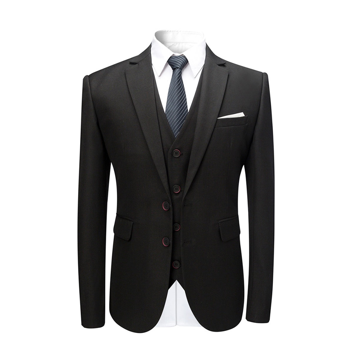 Slim Fit Black Formal 3 Piece Suit