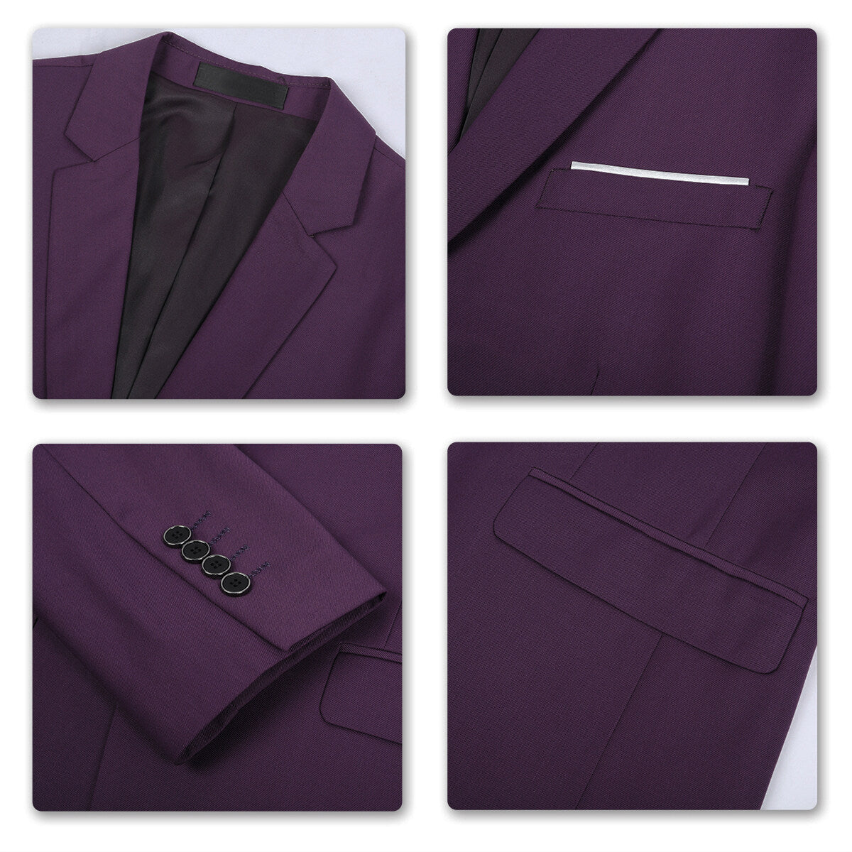 Stylish Purple 2-Piece Slim Fit Suit