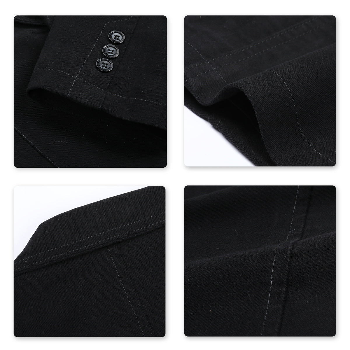Mens Casual 2 Buttons Autumn Blazer Slim Fit Sport Coat Black