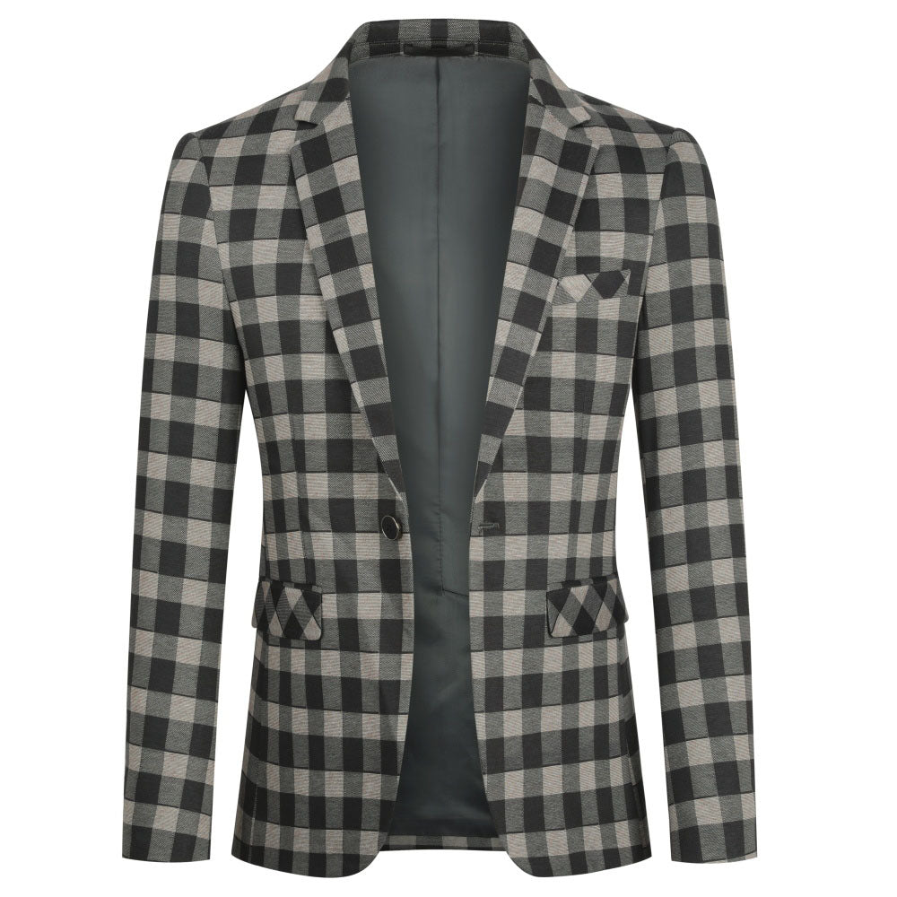 Multi-color Plaid Stripe Suit Slim Fit 2-Piece Suit