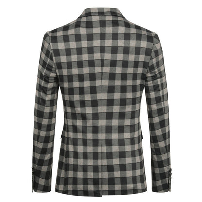 Multi-color Plaid Stripe Suit Slim Fit 2-Piece Suit