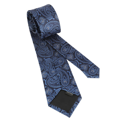 Printed Floral Tie Neckties Set with Handkerchief Cufflinks