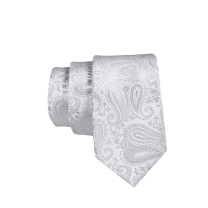 Printed Floral Tie Neckties Set with Handkerchief Cufflinks