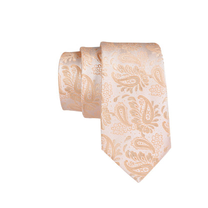 Printed Floral Tie Neckties Set with Handkerchief Cufflinks