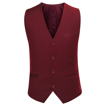 3-Piece Notched Lapel Suit Red